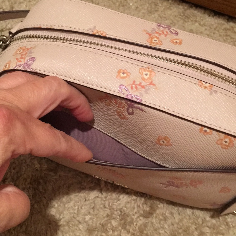 NWT Coach small purse bag Crossbody pink flower HP - Picture 8 of 10